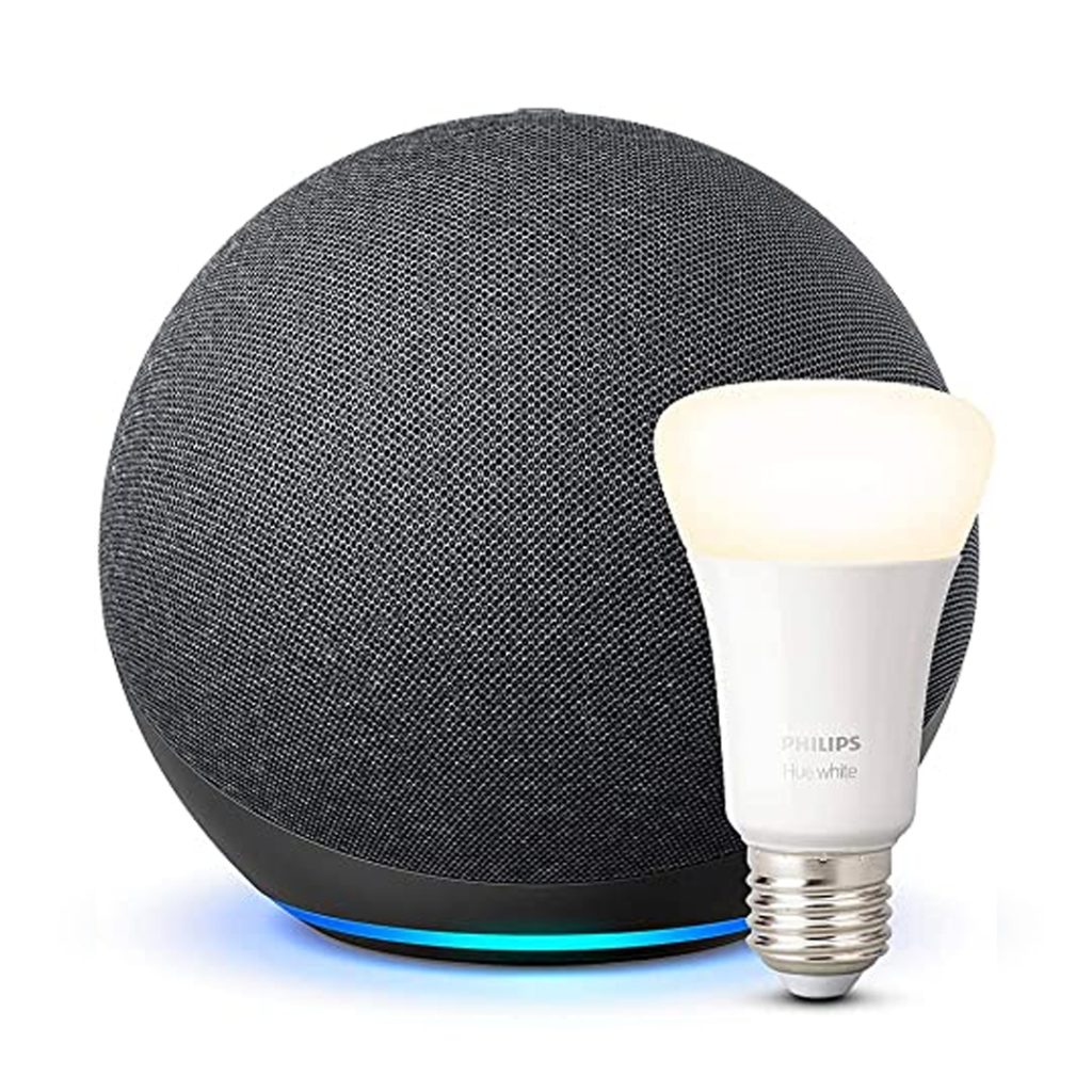 echo amazon con lampadina Hue Philips